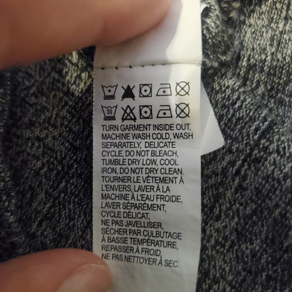 Lucky Brand Mens Large Henley Hoodie Heather Gray Marled Knit Pullover Sweater L - Picture 5 of 8
